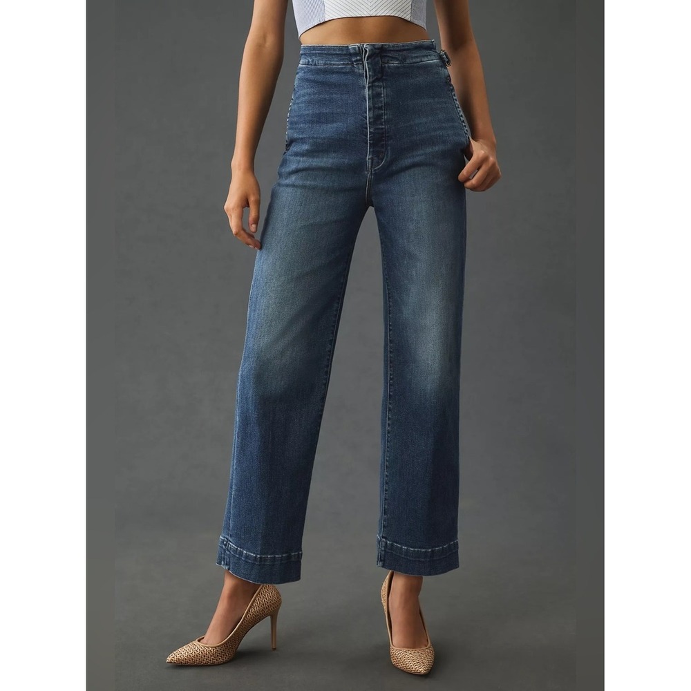 MOTHER Cinch Greaser Ankle Jeans Dark Stormy Night Wide Leg Size 28
